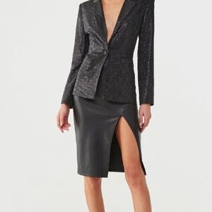Black Silver Glitter & Sequin Blazer Size L